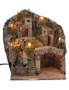 Illuminated nativity scene with waterfall cm 33x27x40 h for Mondo nativity