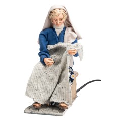 Woman sewing with double movement series 30 cm for nativity scene 2