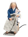 Donna che cuce con doppio movimento serie 30 cm per presepe