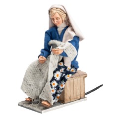 Woman sewing with double movement series 30 cm for nativity scene