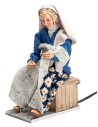 Woman sewing with double movement series 30 cm for nativity scene