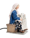 Woman sewing with double movement series 30 cm for nativity scene