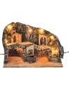 Illuminated nativity scene with fountain cm 50x26x33 h for Mondo nativity scene
