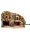 Illuminated nativity scene with fountain cm 50x26x33 h for Mondo nativity scene