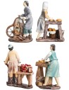 Set of 4 profession figurines 15 cm in resin for Mondo nativity scene