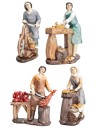 Set of 4 profession figurines 15 cm in resin for Mondo nativity scene