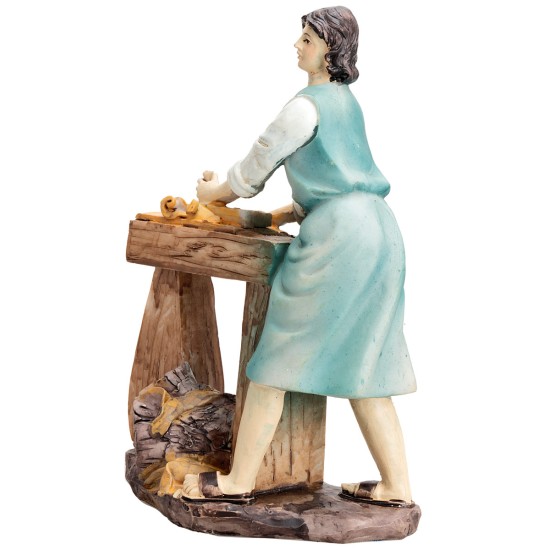 Set de 4 figuras de oficios de 15 cm en resina para belén Mundo