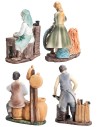 Conjunto de 4 figuritas de oficios de 15 cm en resina