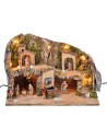 Presepe con statue Landi con fontana cm 50x26x33 h per presepe