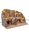 Presepe con statue Landi con fontana cm 50x26x33 h per presepe