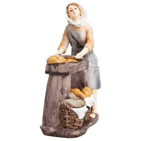 Panettiera 20 cm in resina per presepe Mondo Presepi