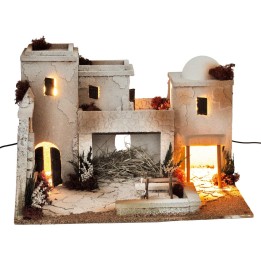 Illuminated Arab Nativity Scene cm 50x40x33 h
