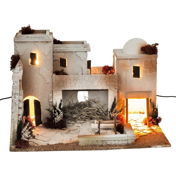Illuminated Arab Nativity Scene cm 50x40x33 h