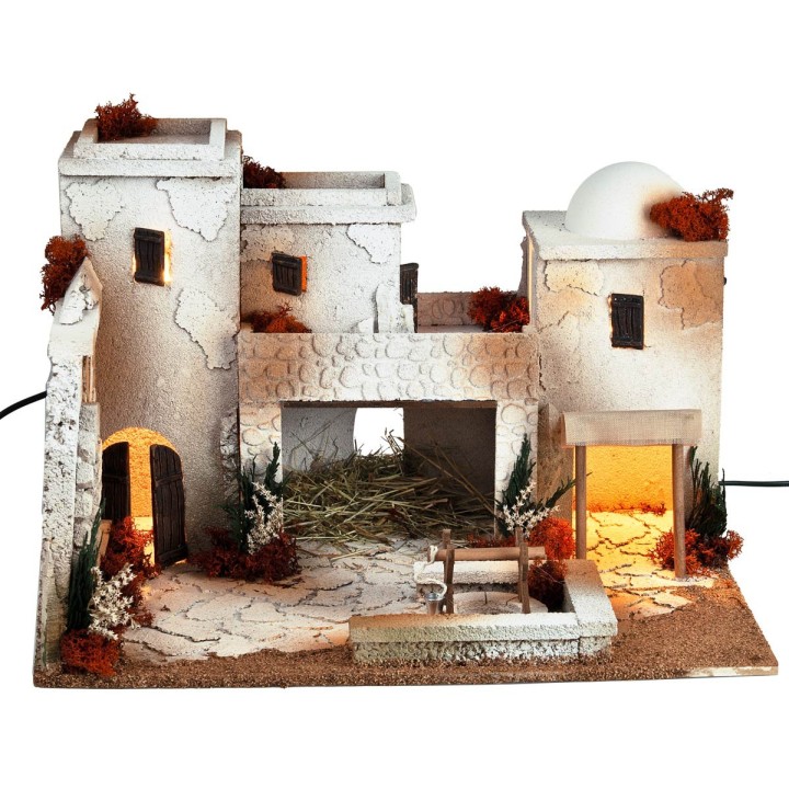 Illuminated Arab Nativity Scene cm 50x40x33 h