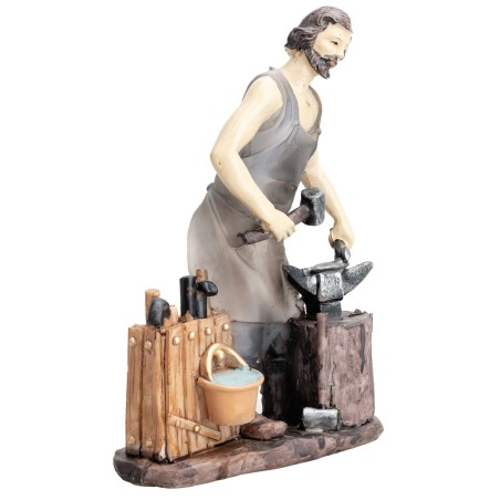 Blacksmith with 20 cm anvil in resin for Nativity Scene Mondo Presepi