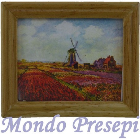 Quadro con mulino cm 4,8x5,8 h. Mondo Presepi