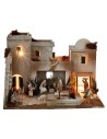 Illuminated Arab nativity scene with Landi statues cm 50x40x33 h