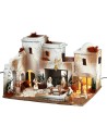 Presepe arabo illuminato con statue Landi cm 50x40x33 h