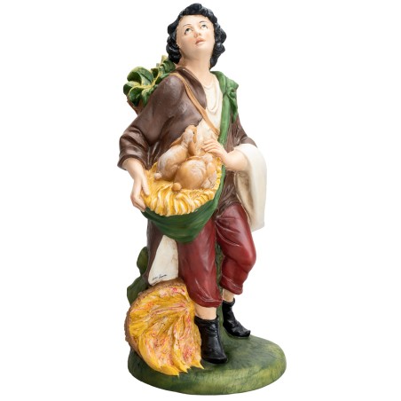 Contadino con conigli Euromarchi 45 cm per presepe Mondo Presepi