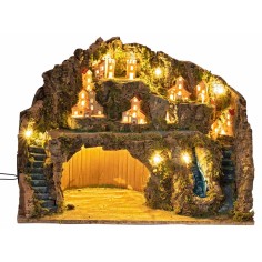 Illuminated Nativity Scene with Working Waterfall cm 60x34x45 h for 2