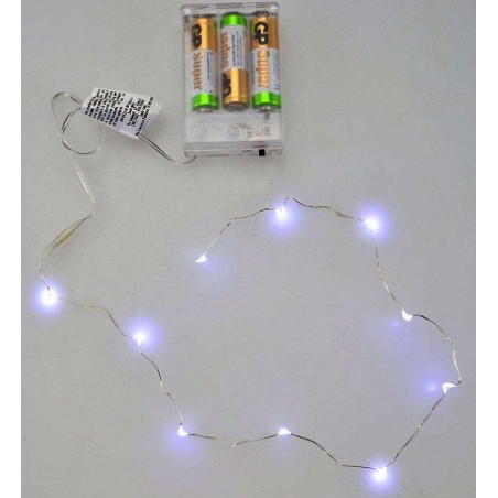 10 Micro Led a pile luce fredda Mondo Presepi