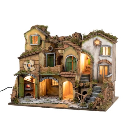 copy of Illuminated Nativity Scene with functioning waterfall cm 60x34x45