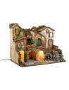 18th-century Neapolitan nativity scene illuminated with fire cm 63x40x50 h
