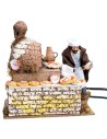 Pizzaiolo 16 cm in movimento con luce funzionante per presepe