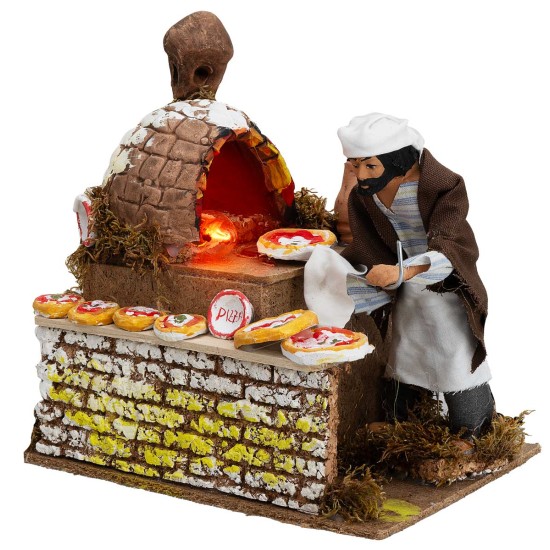 Pizzaiolo 15 cm in movimento con luce fuoco