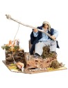 Pescatore serie 12-13 cm in movimento per presepe Mondo Presepi