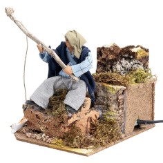 Pescatore serie 12-13 cm in movimento per presepe Mondo Presepi 2
