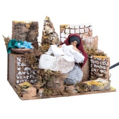 Washerwoman 12 cm moving for Nativity Scene Mondo Presepi