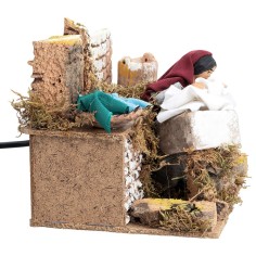 Washerwoman 12 cm moving for Nativity Scene Mondo Presepi 2