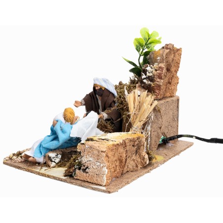 Natividad de 12 cm en movimiento belén para belén Mondo Presepi