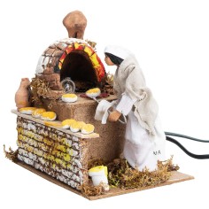 Fornaio 15 cm in movimento con luce funzionante per presepe 2