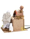 Fornaio 15 cm in movimento con luce funzionante per presepe