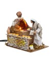 Fornaio 15 cm in movimento con luce funzionante per presepe