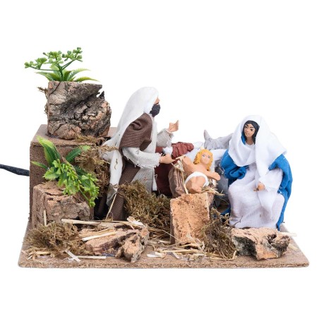 copy of Natività sdraiata cm 14 in movimento per presepe Mondo