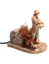 Campesina con gallina serie Fontanini 12 cm en movimiento