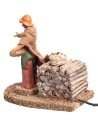 Peasant woman with hen Fontanini series 12 cm with movement
