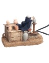 Donna al tornio serie 10 cm in movimento per presepe Mondo