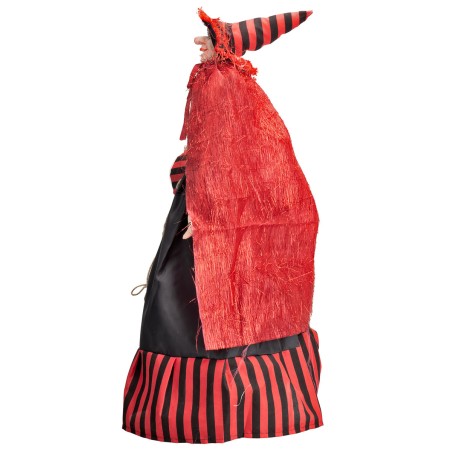 Befana con luci e suoni rossa e nera 70 cm per presepe Mondo