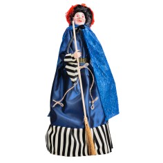 Befana con luces y sonidos azul y negra 70 cm para pesebre Mundo 2