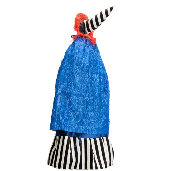 Befana con luces y sonidos azul y negra 70 cm para pesebre Mundo