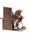 Campesina con gallinas serie 14 cm en movimiento para belén