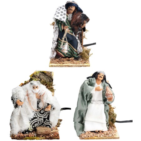 Set of three moving Wise Men, 15 cm series for Mondo nativity scene