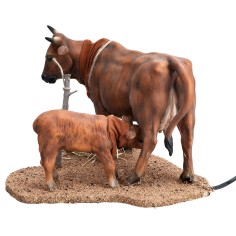 Cow with calf series 30 cm moving for Mondo nativity scene 2