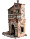 Neapolitan house with arch and balcony cm 32.5x21x40 h for nativity scene