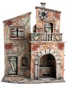 Neapolitan house with arch and balcony cm 32.5x21x40 h for nativity scene