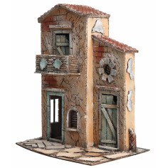 Casa napolitana de dos pisos con balcón cm 28x20x33,5 h para 2